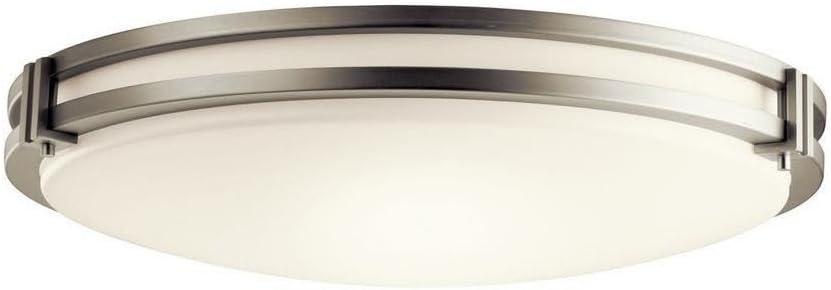 Avon 24" Brushed Nickel LED Flush Mount Ceiling Light with White Acrylic Shade