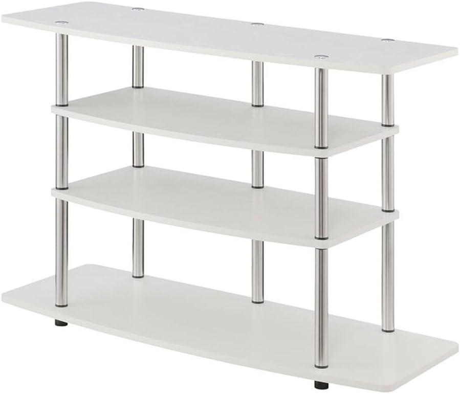 Convenience Concepts Designs2Go No Tools Wide Highboy 4 Tier TV Stand for TVs up to 46", White