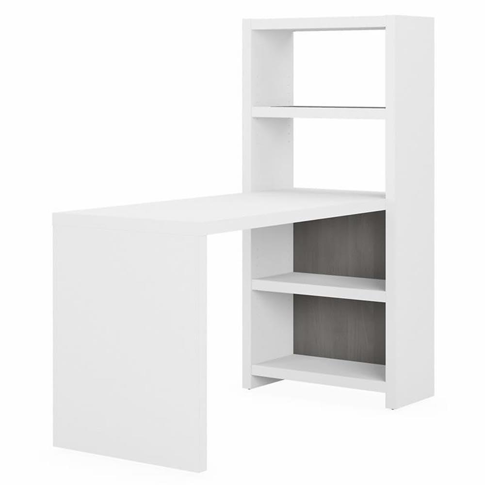 Echo White and Gray Counter Height Dining Table with Shelves