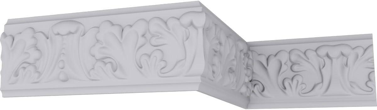 Ekena Millwork 3 1/2"H x 3/4"P x 94 1/2"L Benson Acanthus Leaf Chair Rail