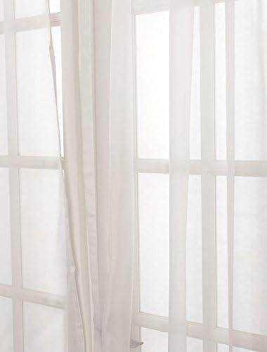 eff 2-pack solid sheer voile window curtains