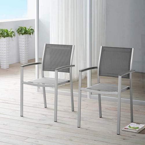 Modway Shore Dining Chair Outdoor Patio Aluminum (Set of 2)