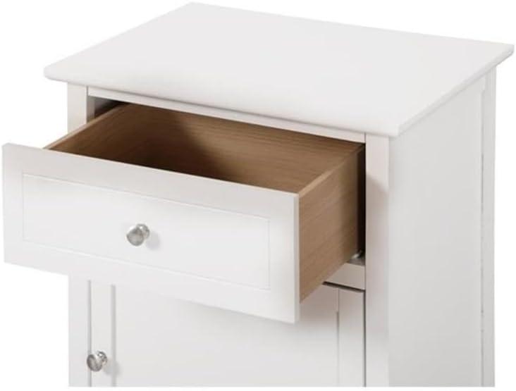 Glory Furniture Izzy 1 Drawer 1 Door Nightstand in White