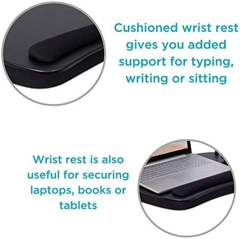Sofia + Sam Oversized Memory Foam Lap Desk with USB Light - - Fits Laptops Up to 17 Inches - Matte Black