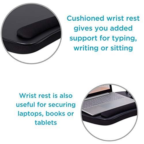 Sofia + Sam Oversized Memory Foam Lap Desk with USB Light - - Fits Laptops Up to 17 Inches - Matte Black