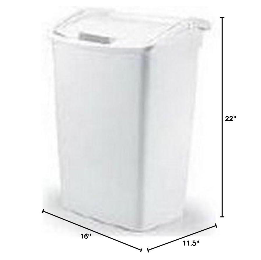 Rubbermaid 11.25 gal Dual Action Plastic Kitchen Lid, White