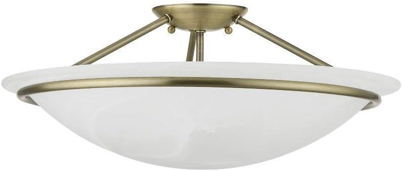 Livex Lighting Newburgh 3 - Light Semi-Flush Mount in  Black