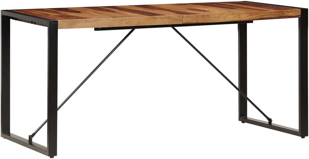 Sheesham Wood Industrial Dining Table 63"x31.5"x29.5"