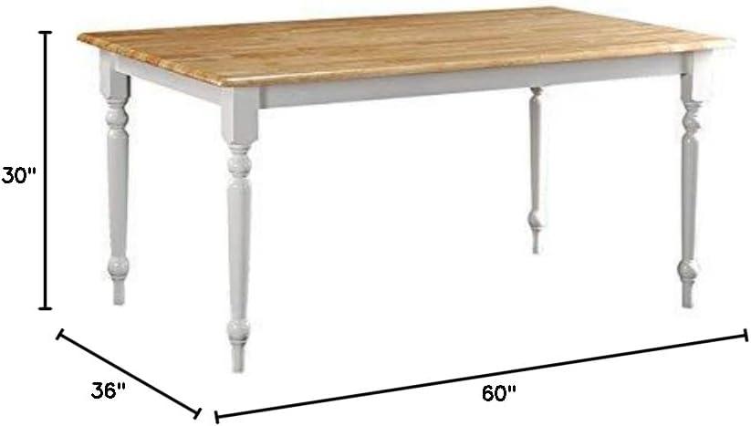 Dining Table Wood/Brown/White - Boraam: Hardwood Frame, Seats 6, Rectangle Shape, 90 Day Warranty