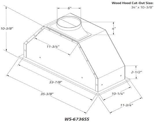 36'' Stainless Steel Insert Range Hood with LED Lighting