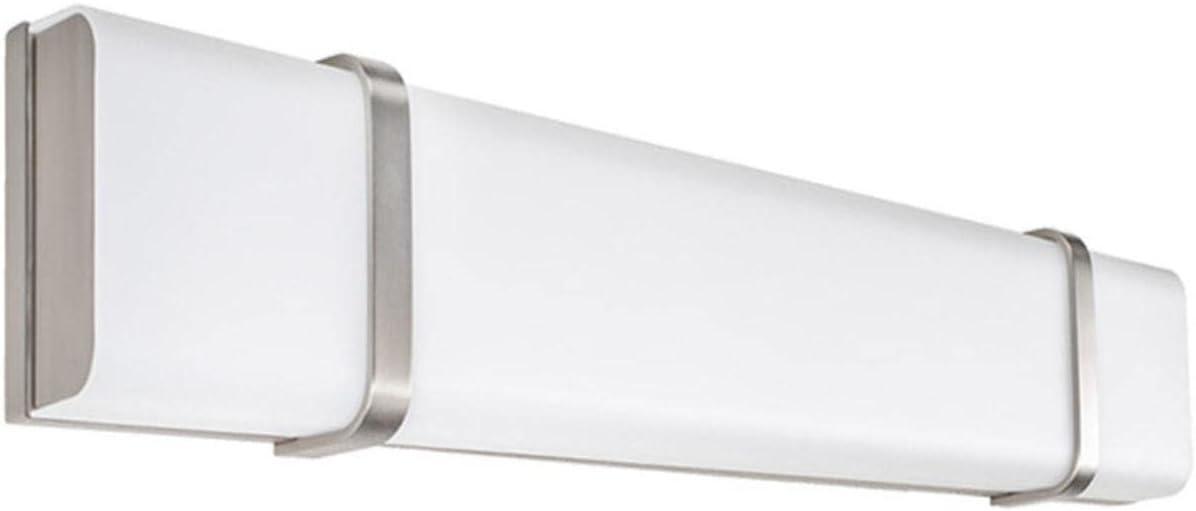 Brushed Nickel LED Outdoor Vanity Light with White Acrylic Diffuser