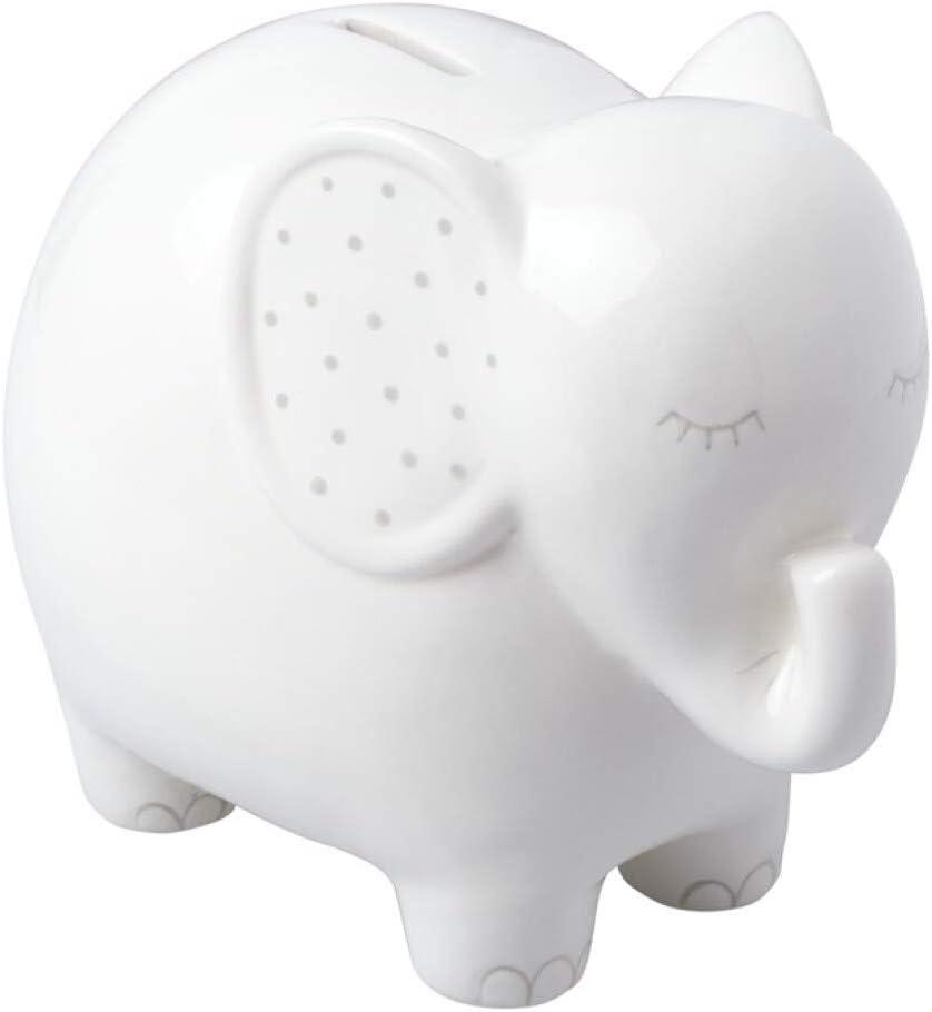 Pearhead Ceramic Elephant Bank - White