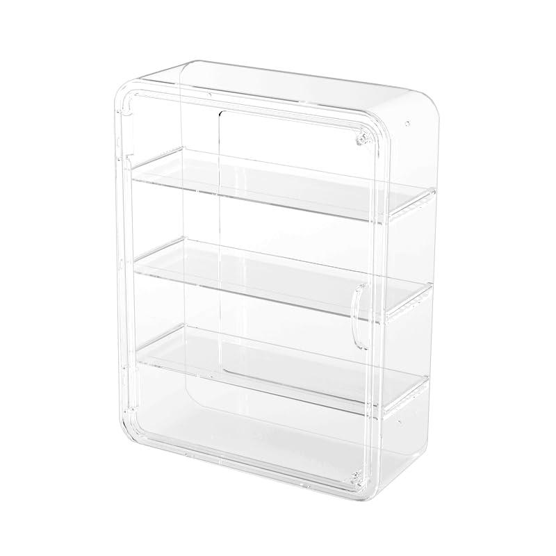 Clear Acrylic Display Case with Two Display Shelves for Figures, Dustproof Storage Organizer Box with Magnetic Door, Acrylic Collectibiles Showcase