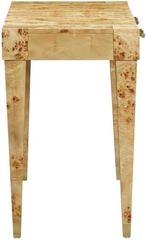 Maklaine Modern Contemporary Wood Work Desk in Natural Burl Finish