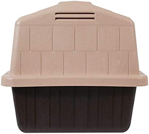 Petmate Aspen Pet Petbarn 3 Plastic Outdoor Dog House, 32" Medium for Pets 25-50 lb, Tan
