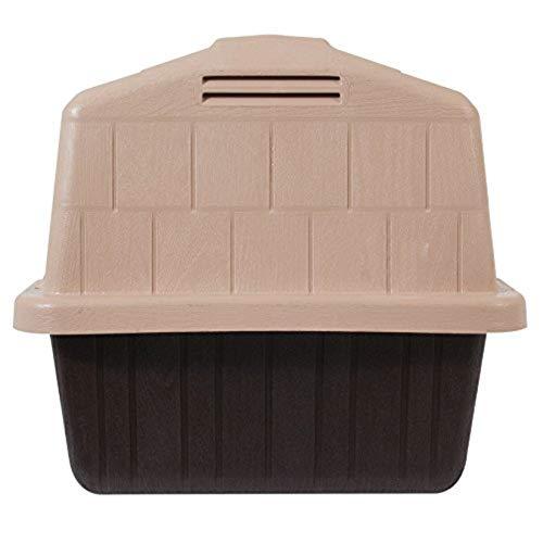 Petmate Aspen Pet Petbarn 3 Plastic Outdoor Dog House, 32" Medium for Pets 25-50 lb, Tan