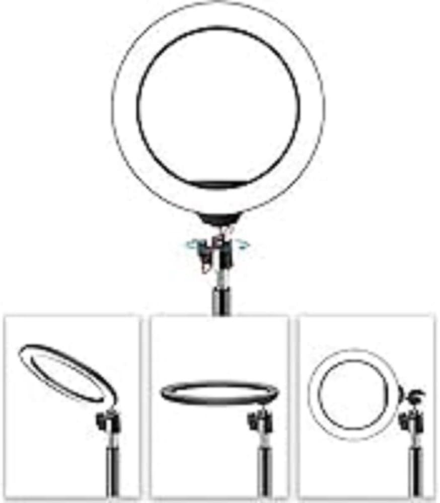 6 in. Dimmable Desktop LED Light Ring for Content Creation, Black & White