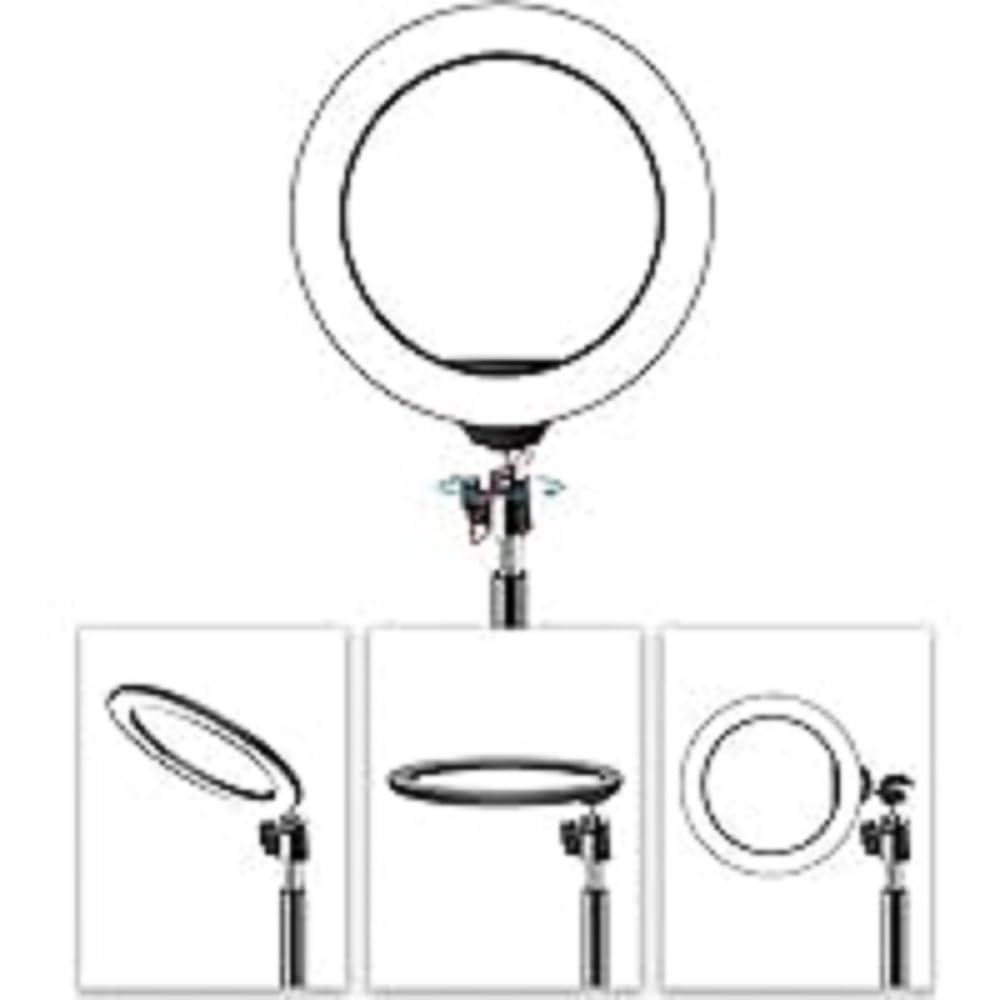 6 in. Dimmable Desktop LED Light Ring for Content Creation, Black & White