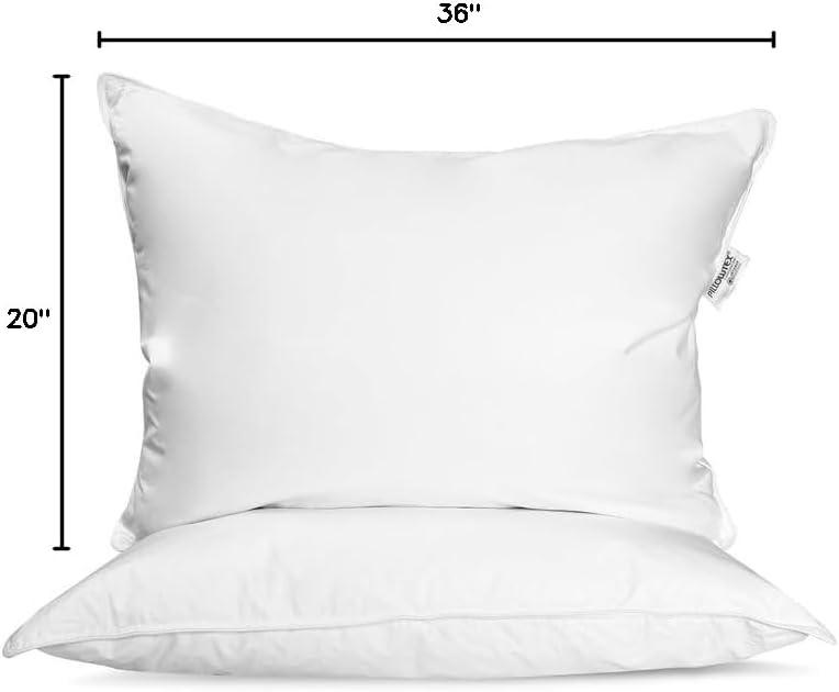 Hotel Feather and Down King Size Bed Pillow Set (2 Pack)