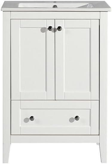 Cannes 24" Glossy White Modern Freestanding Single Sink Vanity