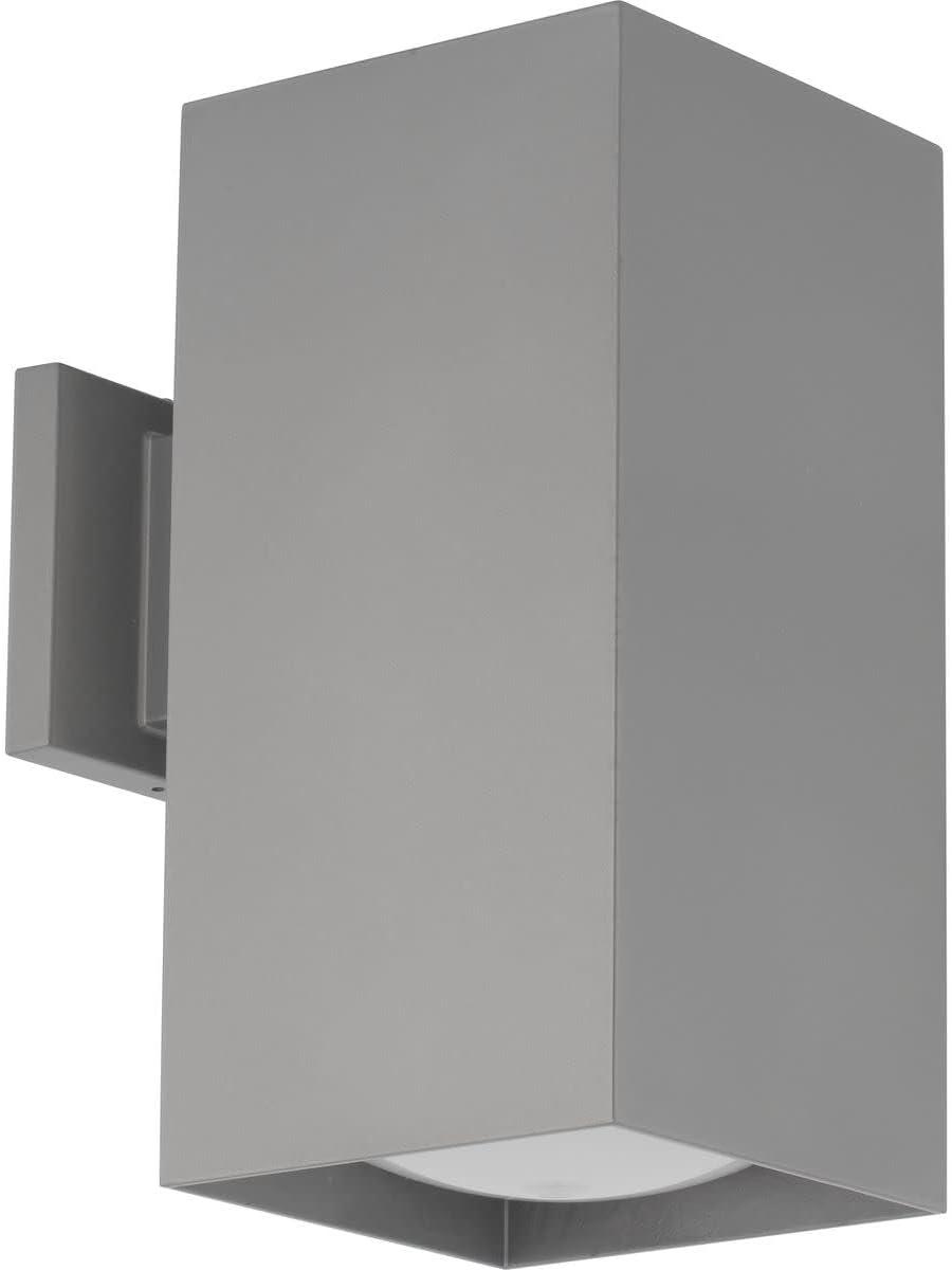 Progress Lighting, Square Collection, 1-Light Outdoor Wall Light, Antique Bronze, Material: Aluminum, Finish Color: White