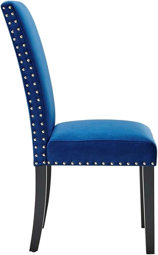 Modway Silver Orchid Lind Velvet Nailhead Trim Dining Side Chairs
