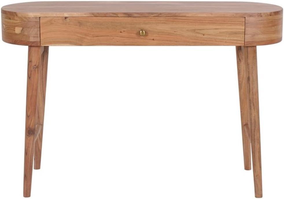 Casartis Living Oblong 30" Mid-Century Solid Wood Desk in Natural