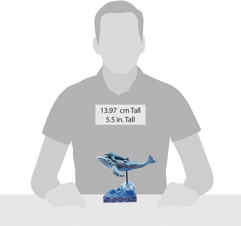 Enesco Animal Planet by Jim Shore Mother Blue Whale and Calf in Waves Figurine- Stone Resin Hand Painted Crafted Collectible Animal Figurines Home Decor Statue, 5.5 Inch