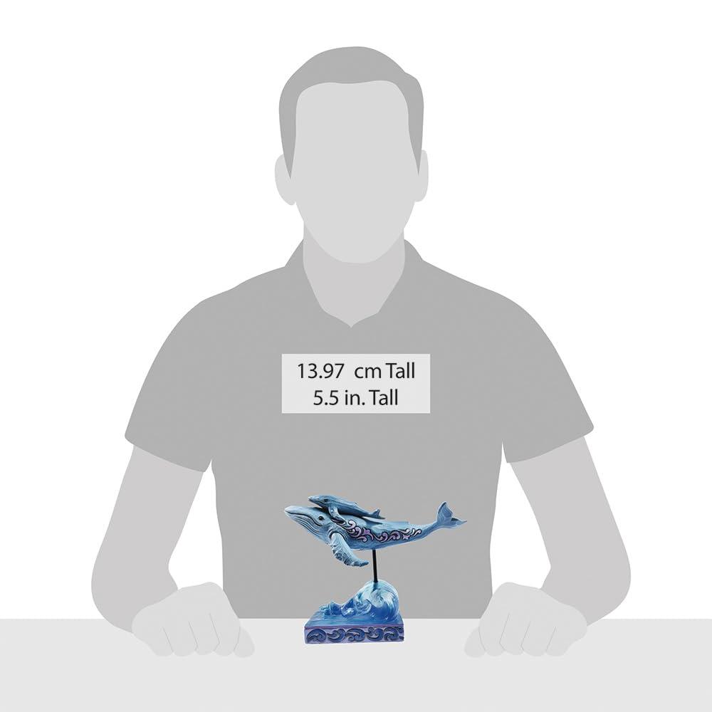 Enesco Animal Planet by Jim Shore Mother Blue Whale and Calf in Waves Figurine- Stone Resin Hand Painted Crafted Collectible Animal Figurines Home Decor Statue, 5.5 Inch