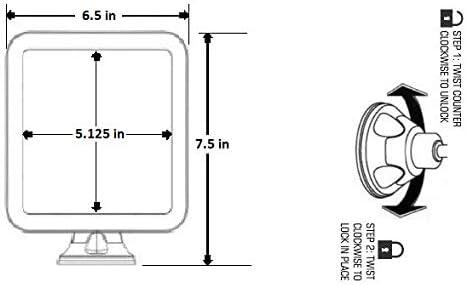 Square LED Lighted 10X Magnifying Makeup Mirror, Power Locking Suction Cup, Bright Diffused Light And 360 Degree Rotating Adjustable Arm, Portable Cordless Home And Travel Bathroom Vanity Mirror