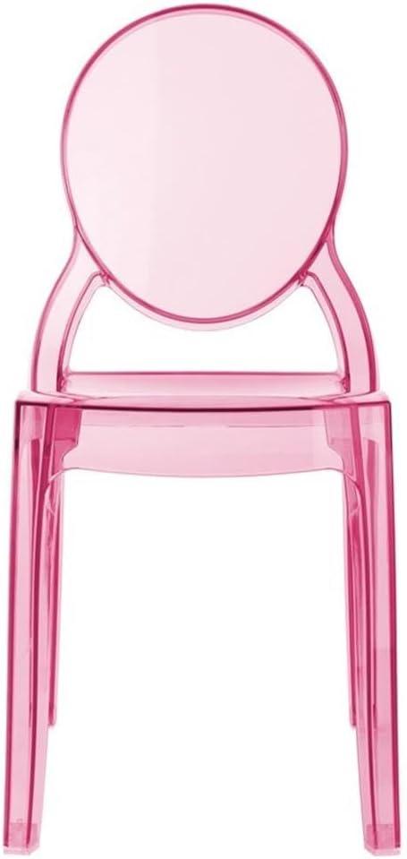 Modern Elizabeth Transparent Pink Polycarbonate Kids Dining Chair