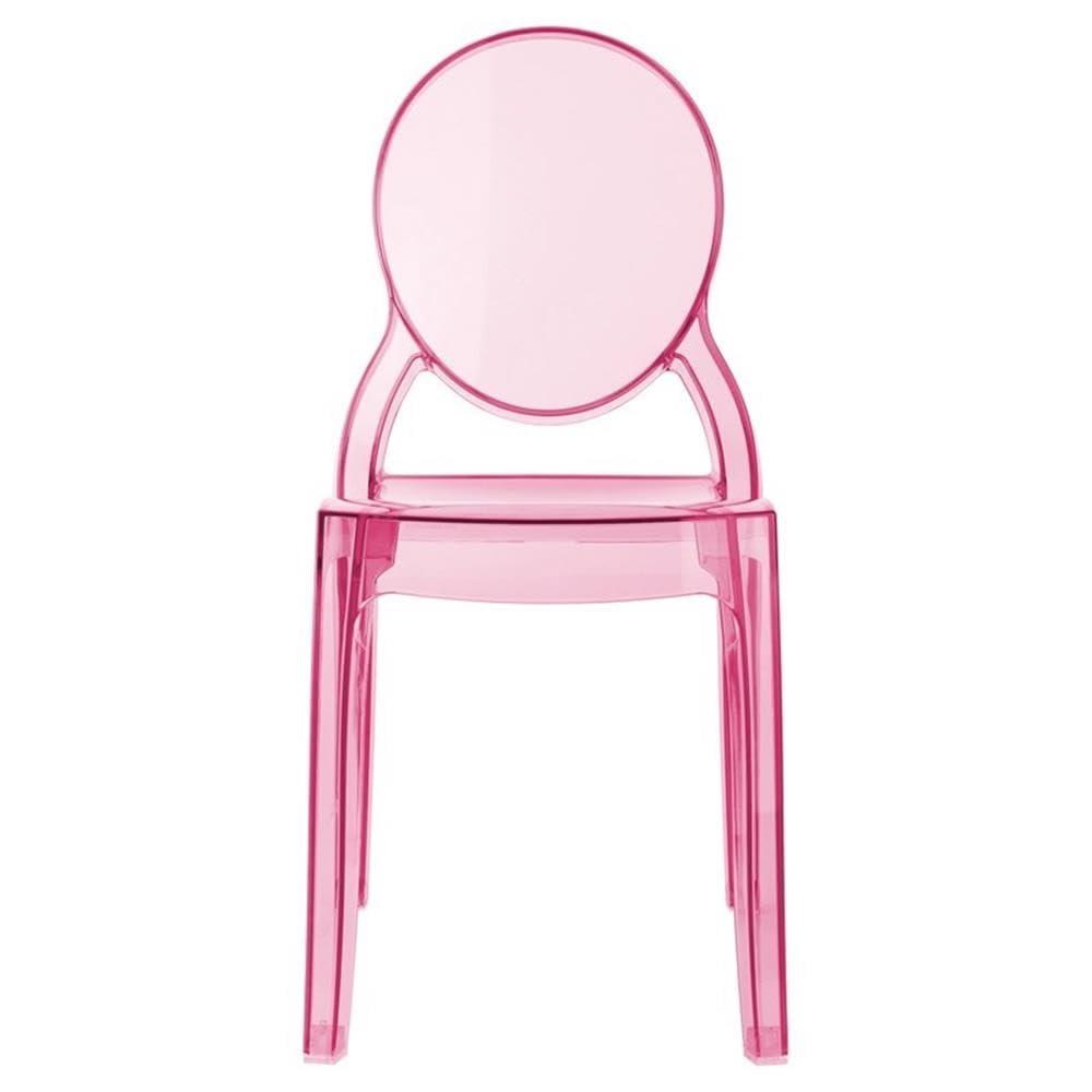 Modern Elizabeth Transparent Pink Polycarbonate Kids Dining Chair