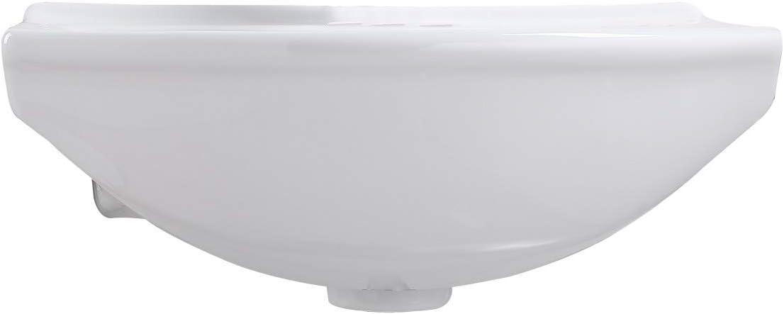 The Renovators Supply Inc. 17.75'' White Porcelain U-Shaped Bathroom Sink with Overflow