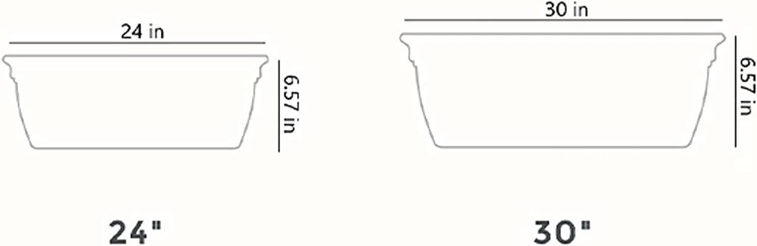 Eclipse 24" White Rectangular Indoor/Outdoor Planter with Removable Saucer