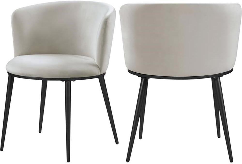 Meridian Furniture Skylar Cream Velvet Dining Chair (Set of 2)