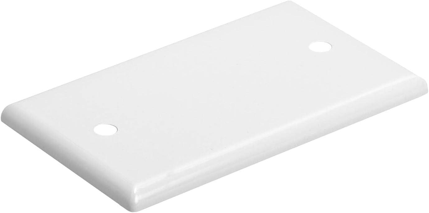 Cmple - [10 PACK] White Standard 1-Gang Blank Wall Plate, Standard Size, Polycarbonate Thermoplastic Panel GFCI Electrical Wall Plate Single-Gang Cover