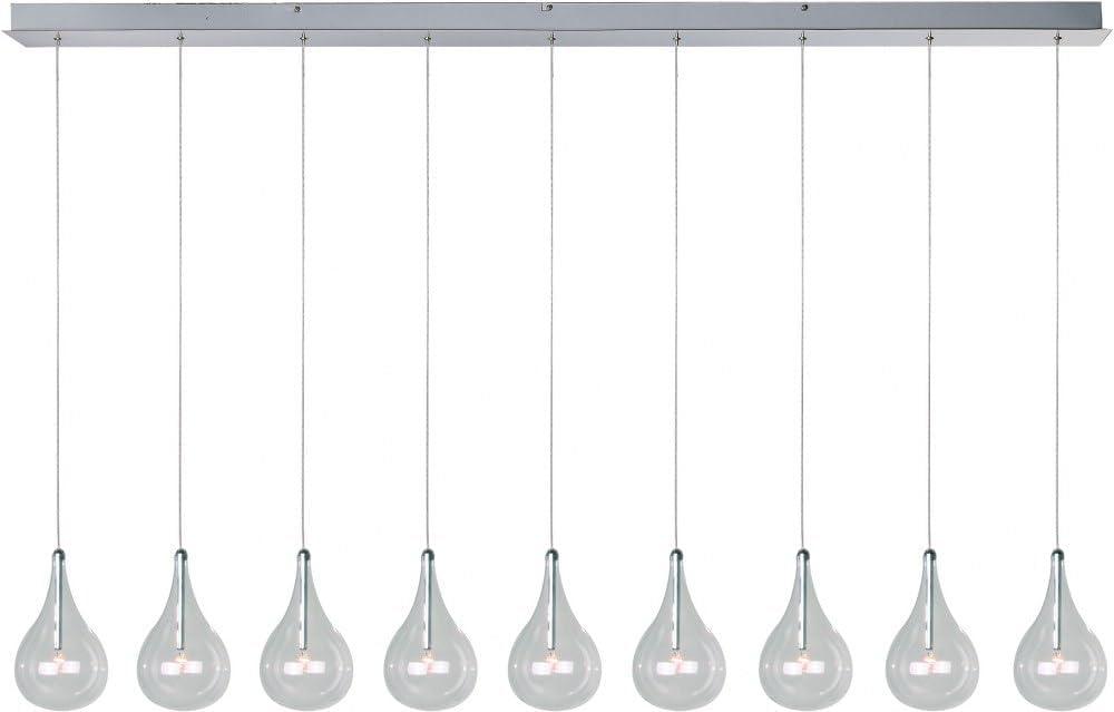 Et2 E23119 Larmes 56" 9 Light Linear Pendant - Chrome