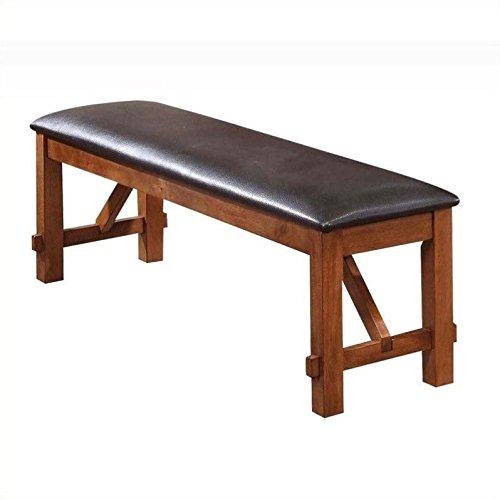 Acme Furniture Apollo Dining Bench, Espresso PU & Walnut 60"L x 17"D x 20"H