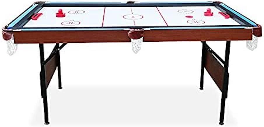 Blue 55'' Foldable 3-in-1 Pool, Ping Pong, and Hockey Table