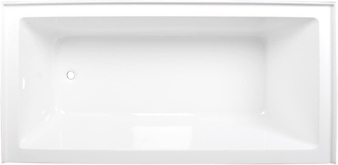 Kingston Brass Aqua Eden 66-Inch Acrylic Rectangular 3-Wall Alcove Tub