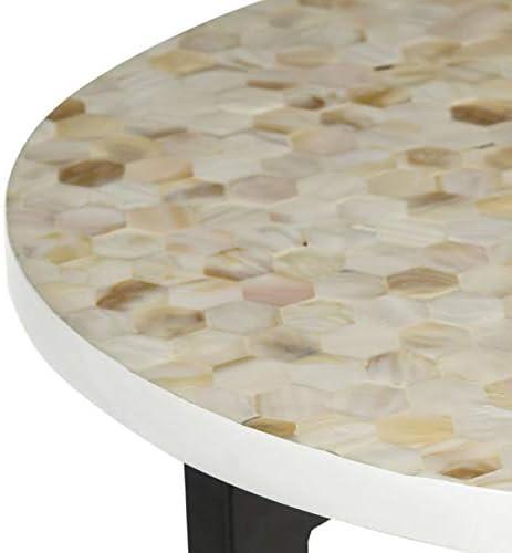SAFAVIEH Zaira Contemporary Lacquer End Table, Warm Grey/White
