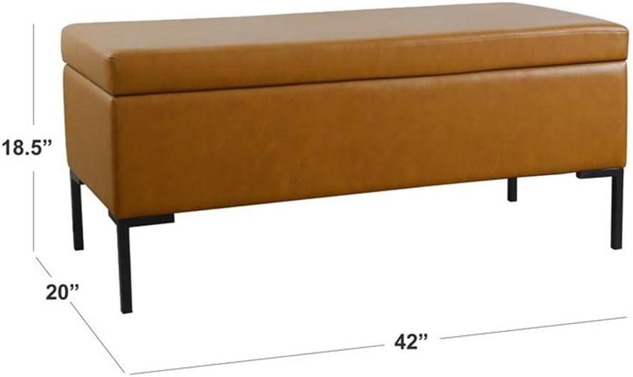 Large Storage Bench with Metal Legs - HomePop