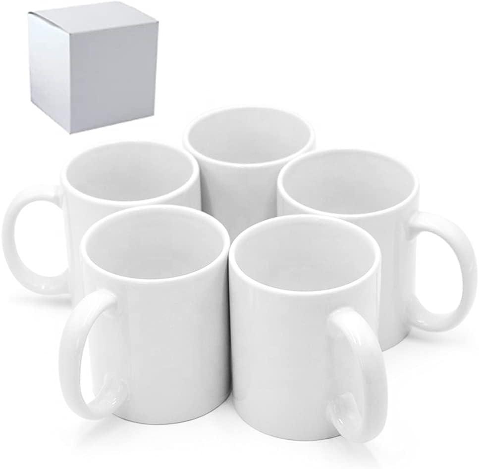 White Ceramic 11oz Sublimation Blank Coffee Mugs, 36-Pack