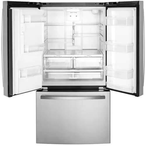 GE Appliances 25.5 Cubic Feet Energy Star Smudge-Resistant French Door Refrigerator with Water and Ice Dispenser