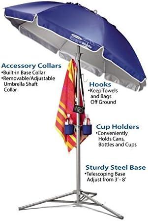 Red Adjustable Portable Sun Shade Beach Umbrella