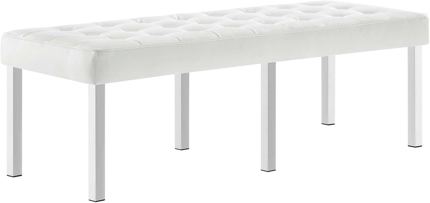 Loft Tufted Vegan Leather Bench by Modway