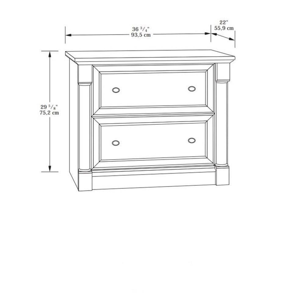 BOWERY HILL 2 Drawers 29.61" Lateral Cherry Engineered Wood Filing Cabinet Easy Assembly Stationary for Home, Office
