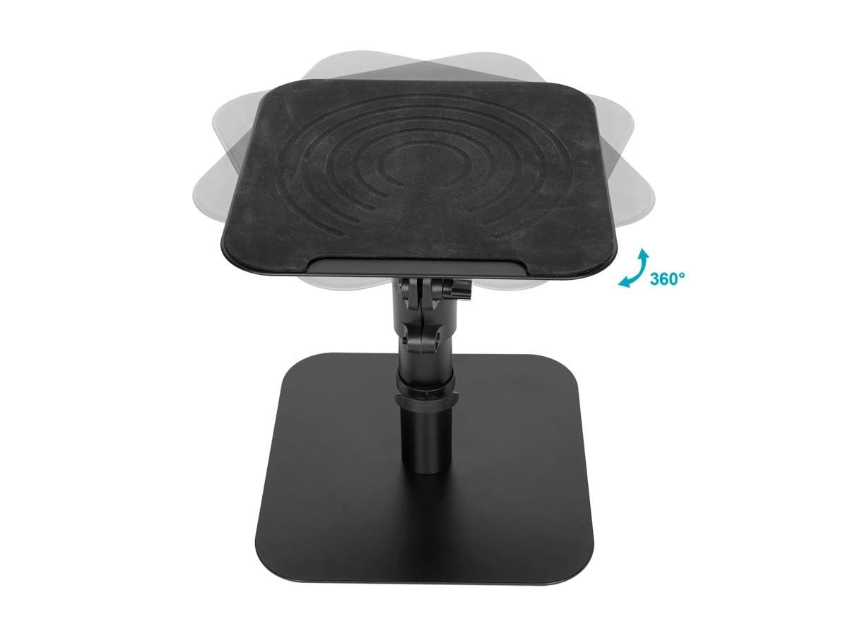 Monoprice Desktop Freestanding Speaker Stands Pair Adjustable with Cable Management, For Medium/Large Bookshelf Studio Monitor Speakers