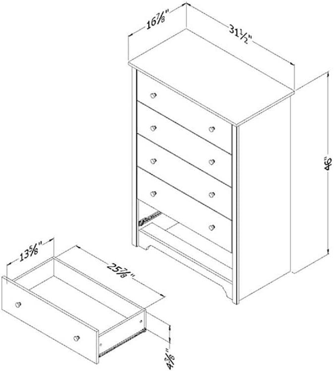 Vito 5-Drawer Chest Dresser