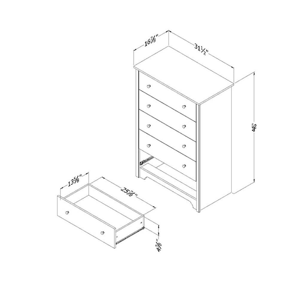 South Shore Vito 5-Drawer Chest Dresser
